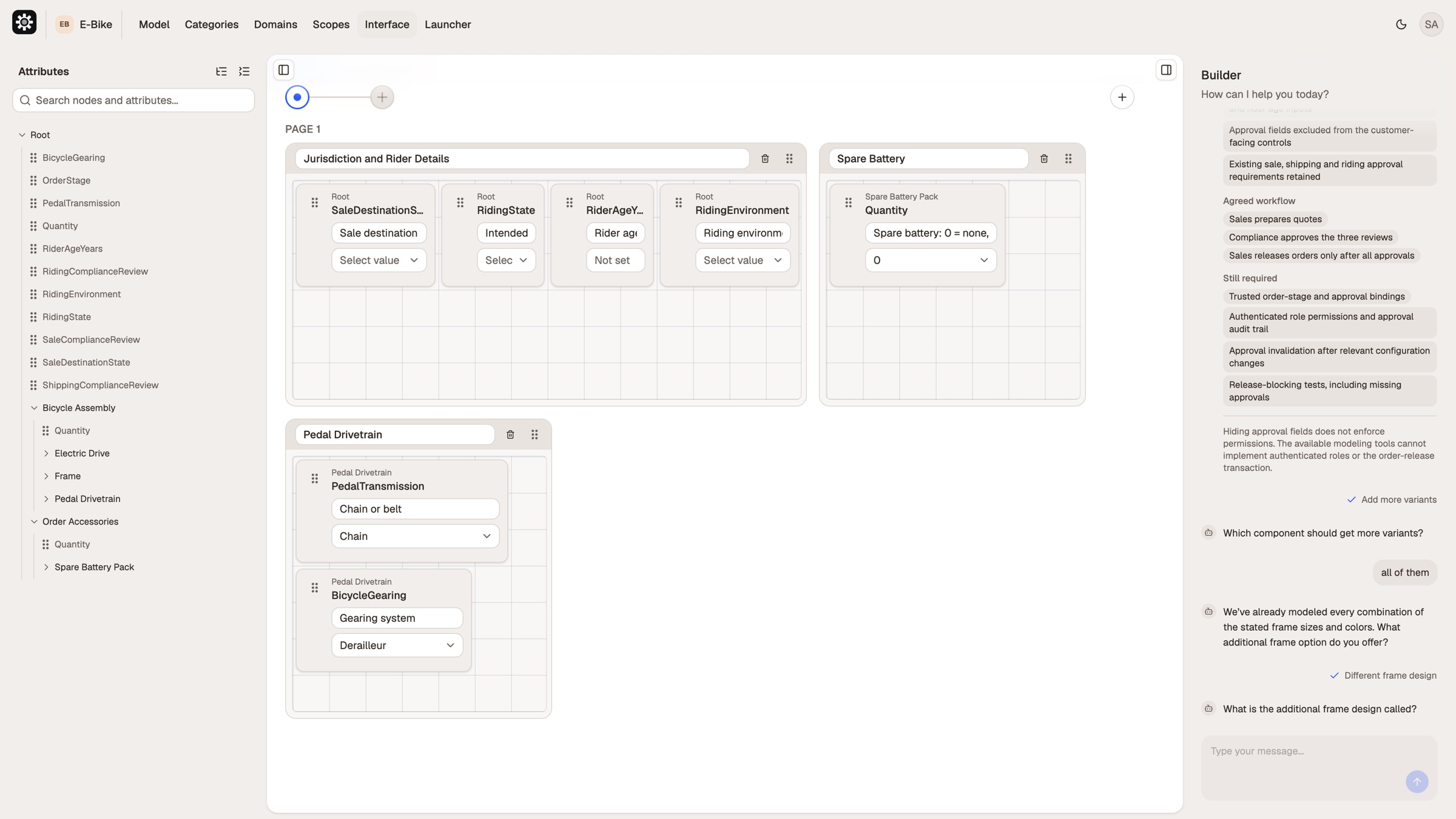 Engineering agent building a product model in PI Config