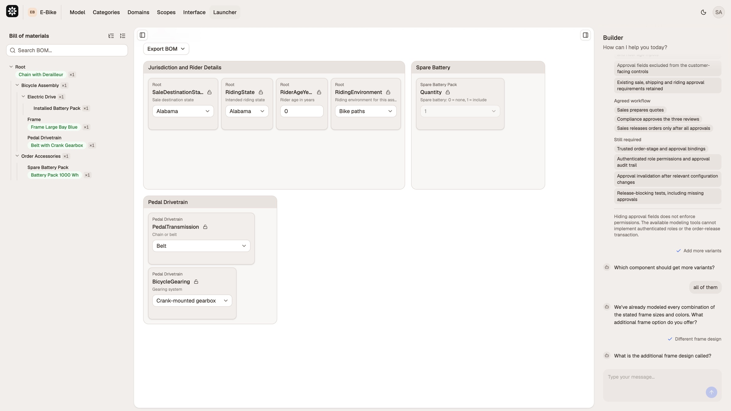 A valid, production-ready product configuration